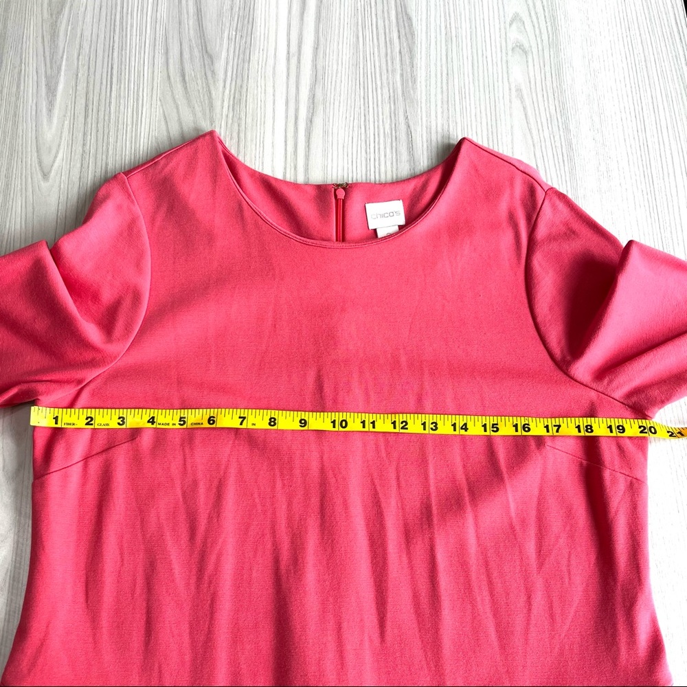 Chico's Coral Ponte Dress Size 2 (12/14) - Picture 6 of 8